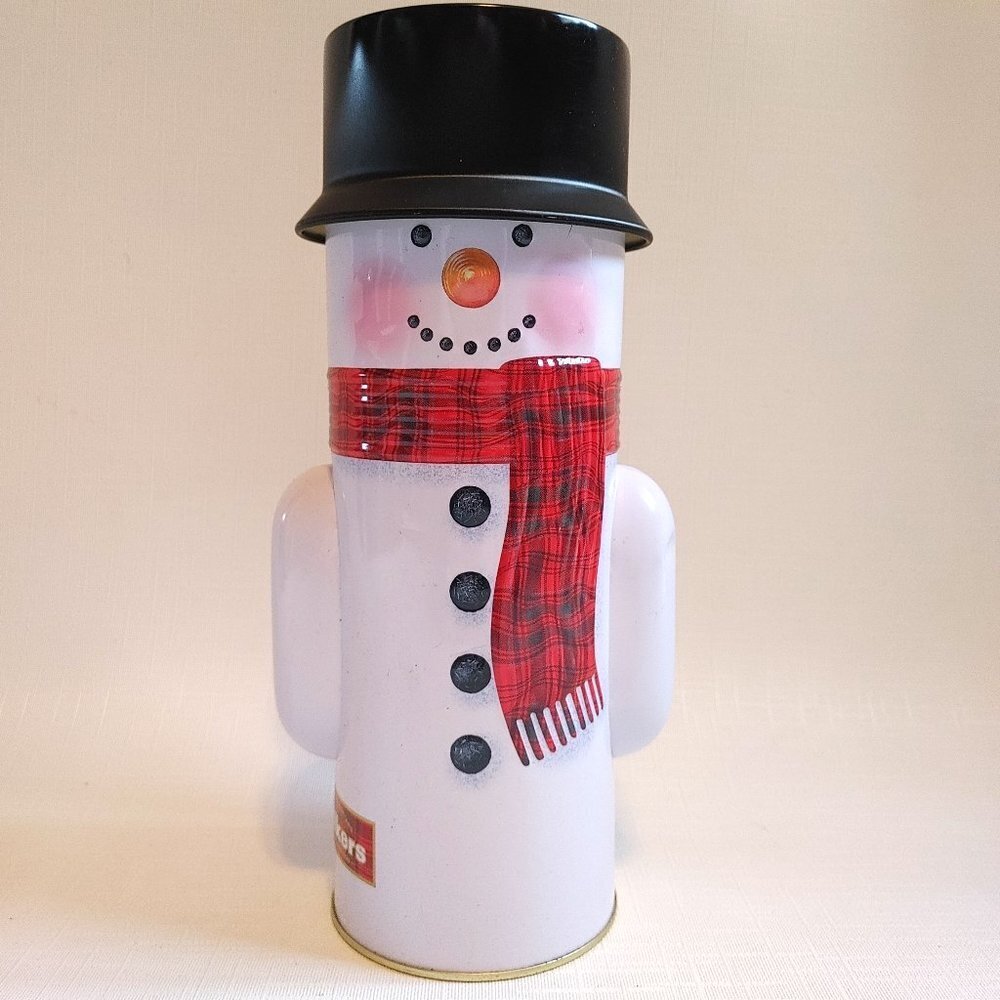Decorative Tin Walkers Shortbread Cookie Festive Christmas Snowman 2013 Empty
